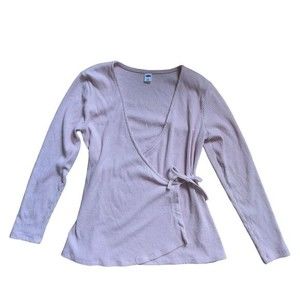 Old Navy Pink Wrap Shirt Top Tie V-Neck  M
